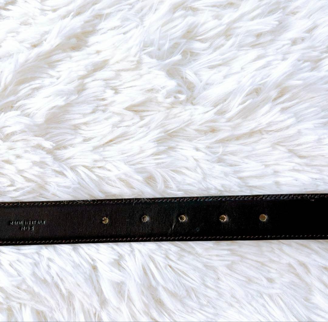 ✨美品【CELINE セリーヌ】トリオンフ ベルト/レザー/黒/ゴールドバックル