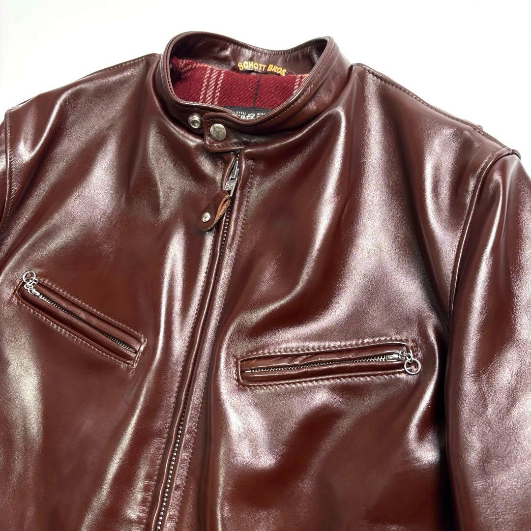 【米国製】SCHOTT レザー ライダースジャケット 馬革42 641XJH