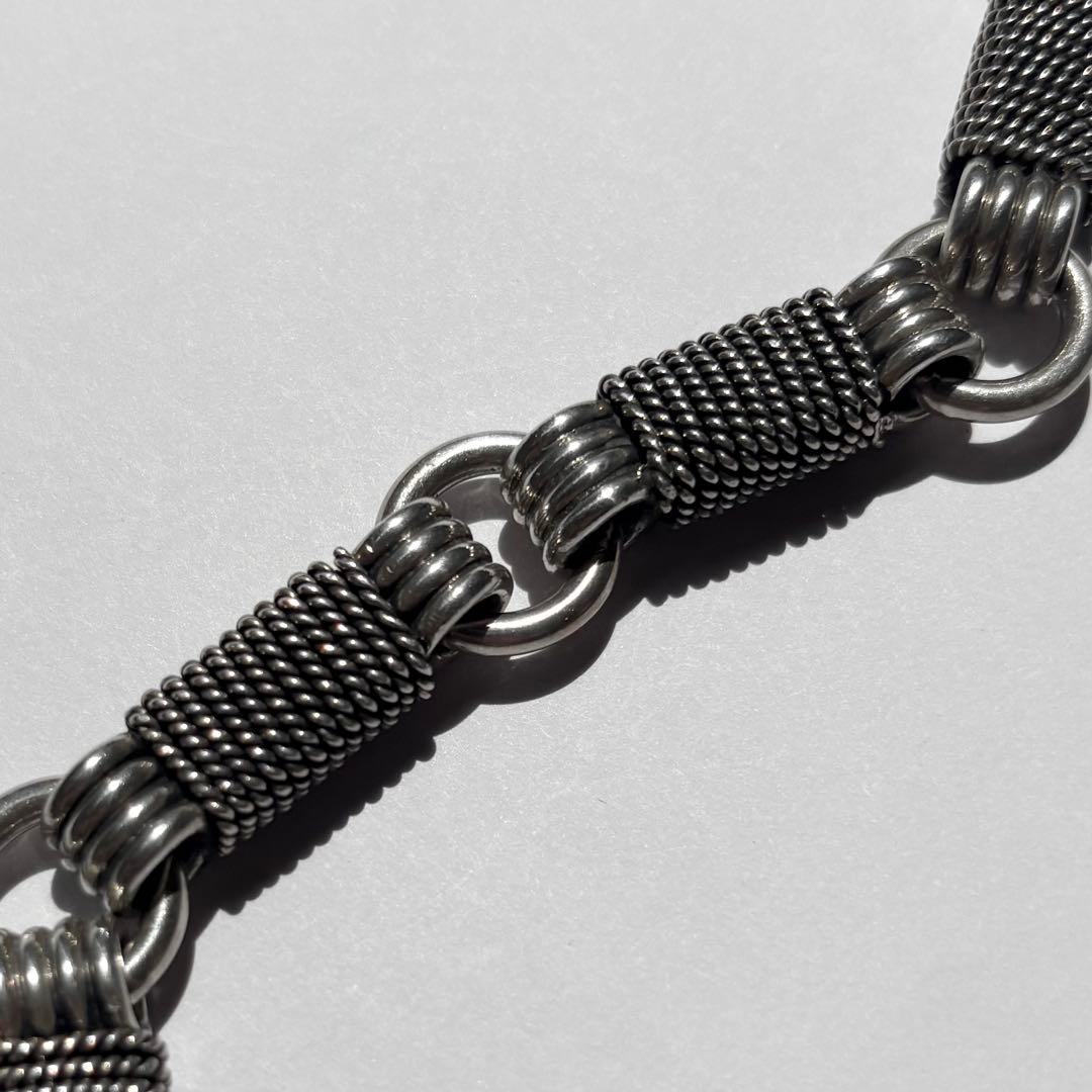 メキシコ製 ヴィンテージ 925 ヘビーロープチェーンブレスレット 82g