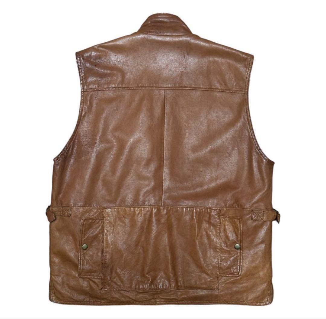 80s BANANA REPUBLIC レザーサファリベスト