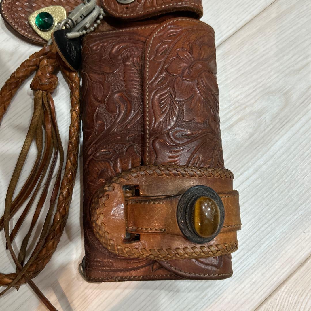 オーダーメイドレザー 長財布　付属ベルト付 バイカーズウォレット