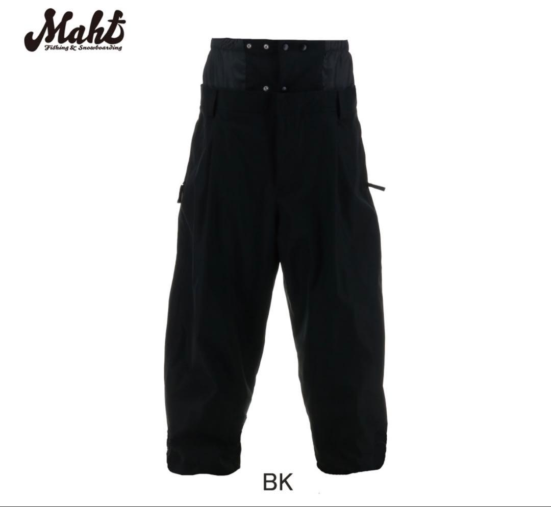 Mahf スノボウェア ブラック カバーオールジャケット/タックワイドパンツ