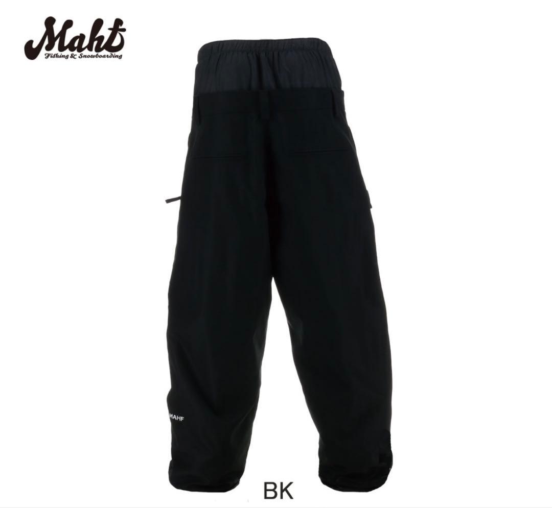Mahf スノボウェア ブラック カバーオールジャケット/タックワイドパンツ