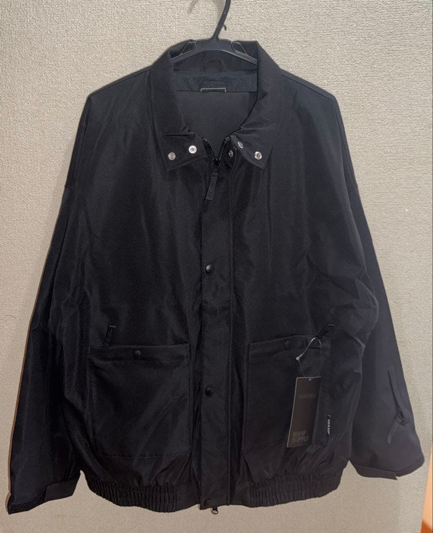 Mahf スノボウェア ブラック カバーオールジャケット/タックワイドパンツ