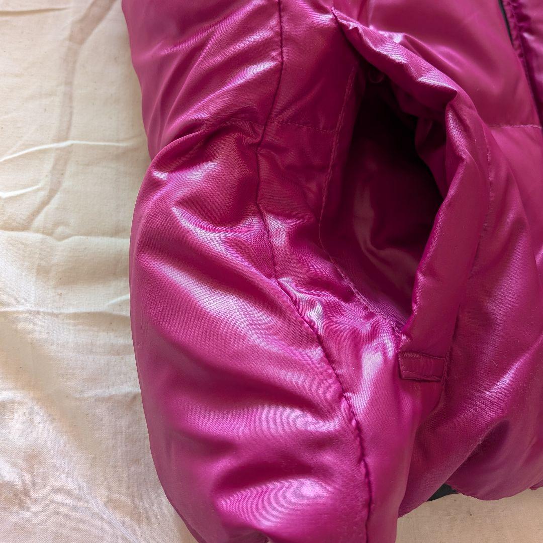 y2k  ダウンベスト 黒 ピンク フード ファー リバーシブル