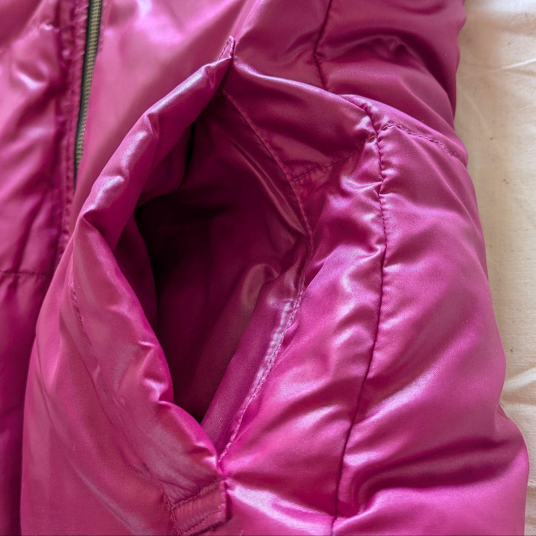 y2k  ダウンベスト 黒 ピンク フード ファー リバーシブル