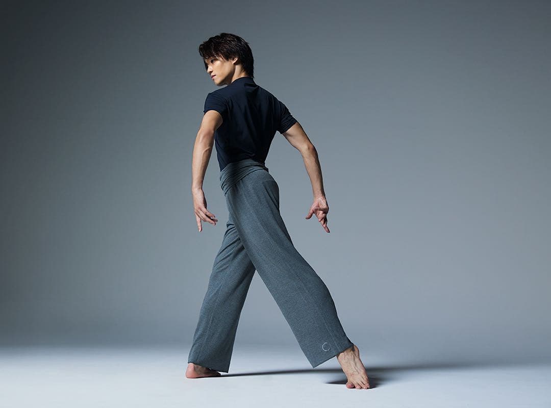 BALLET - Men ワイドレッグウォームパンツ　ブラックM