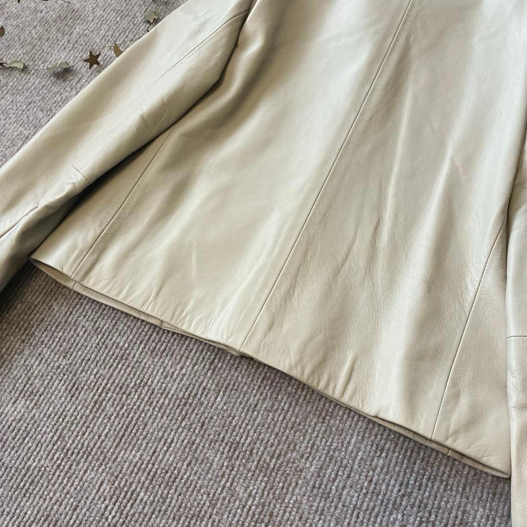 極美品 ブレンヘイム♡ラムレザー ノーカラー ライダース ジャケット M