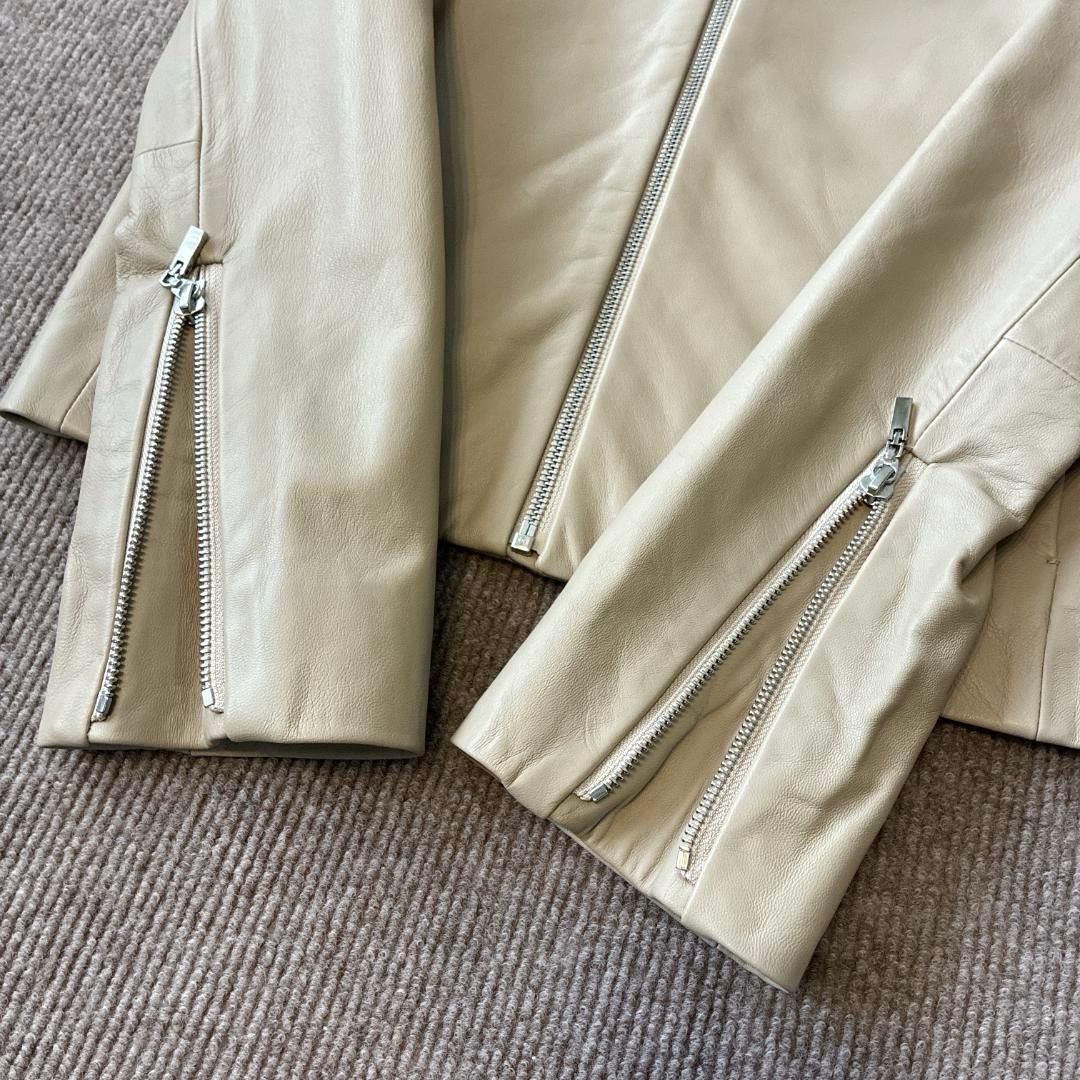 極美品 ブレンヘイム♡ラムレザー ノーカラー ライダース ジャケット M
