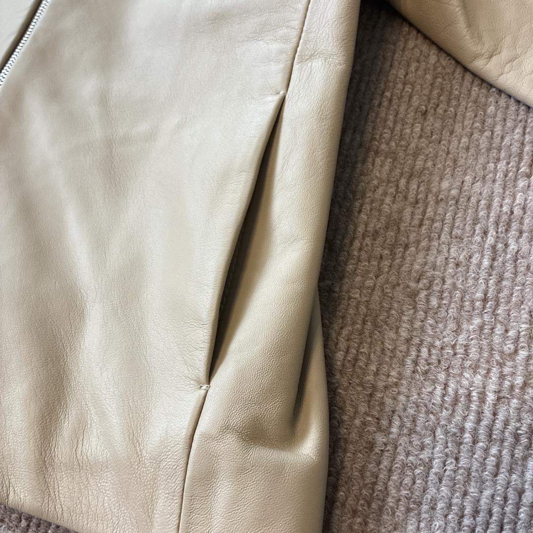 極美品 ブレンヘイム♡ラムレザー ノーカラー ライダース ジャケット M