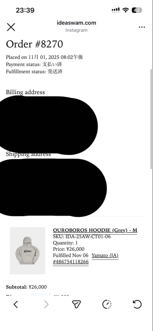 IDEASWAM グレー パーカー M