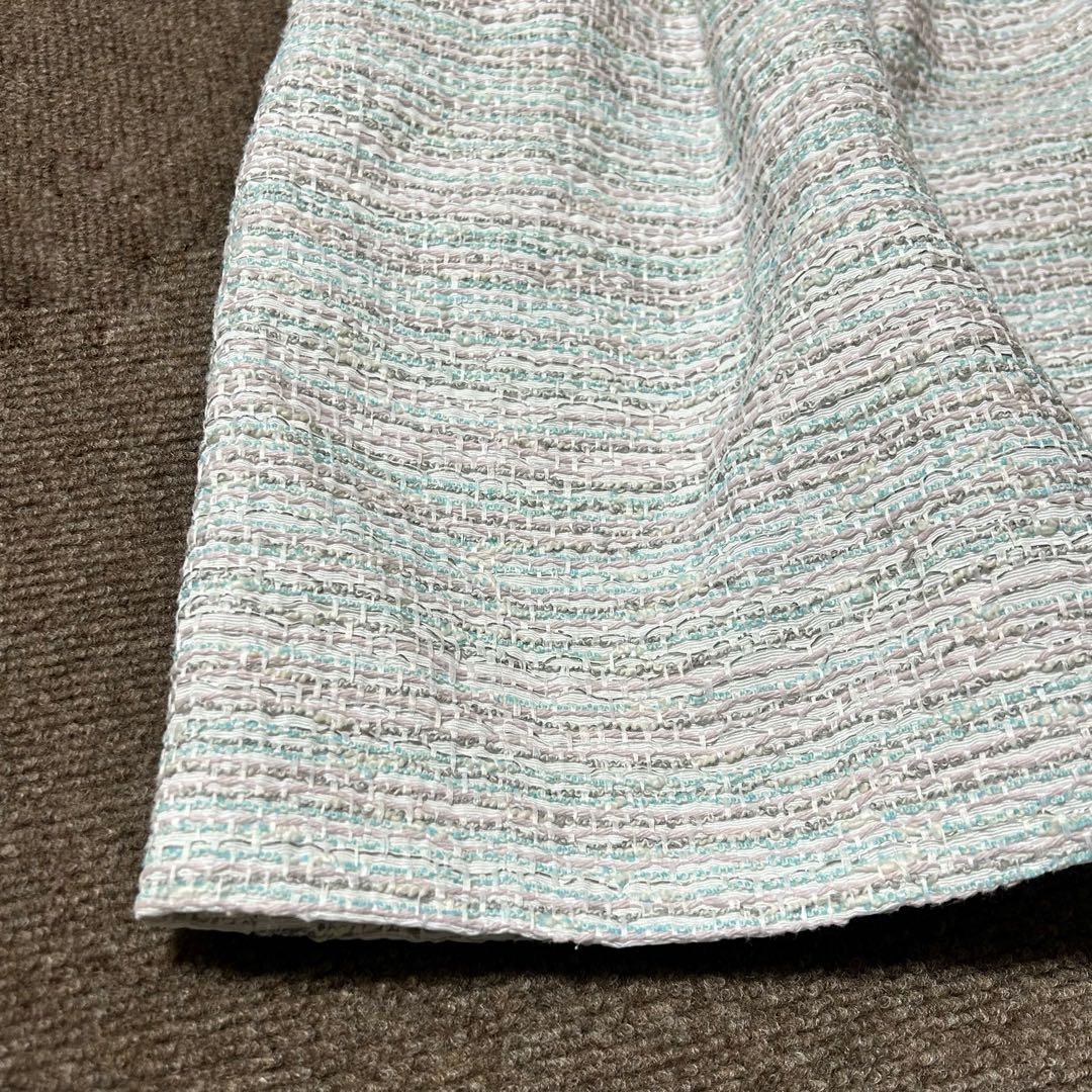 極美品✨ルネ Rene TISSUE フロントジップ ツイード　ワンピース 38