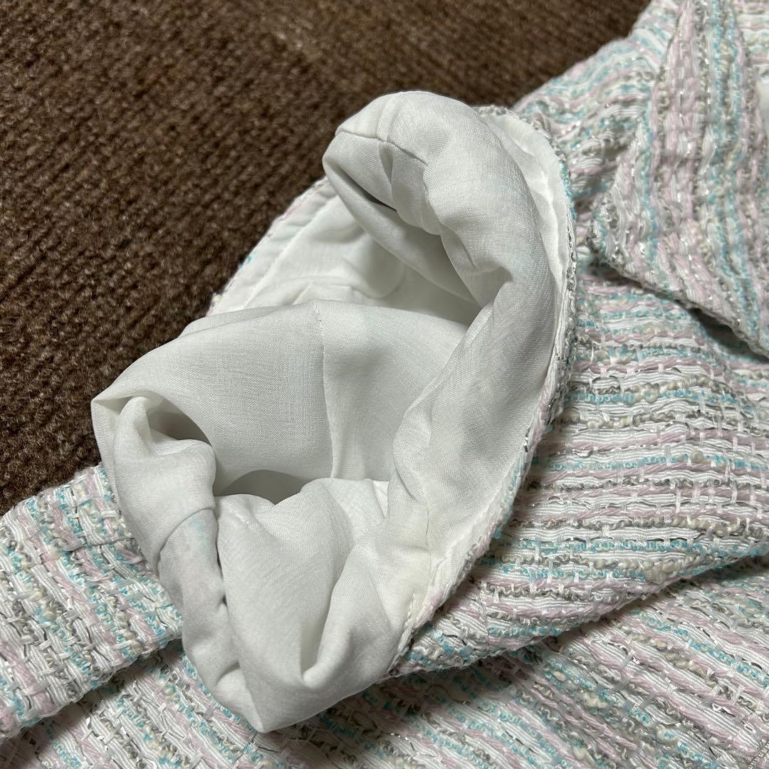 極美品✨ルネ Rene TISSUE フロントジップ ツイード　ワンピース 38