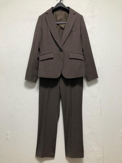 新品☆13号L♪チェック柄♪ウール調9分丈パンツスーツ♪お仕事・通勤☆r198