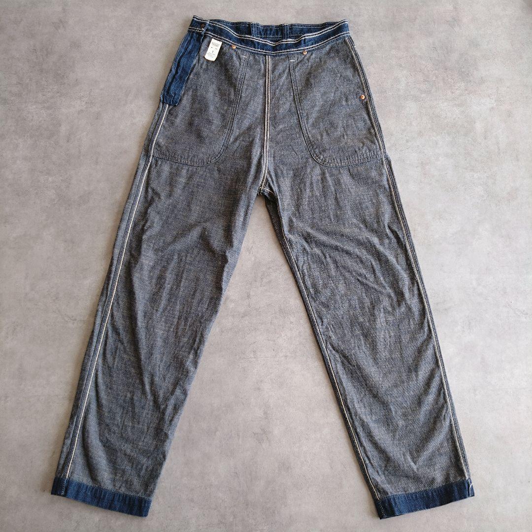 グランマ ママ ドーター サイドジップ デニムパンツ 　ワンウォッシュ ブルー
