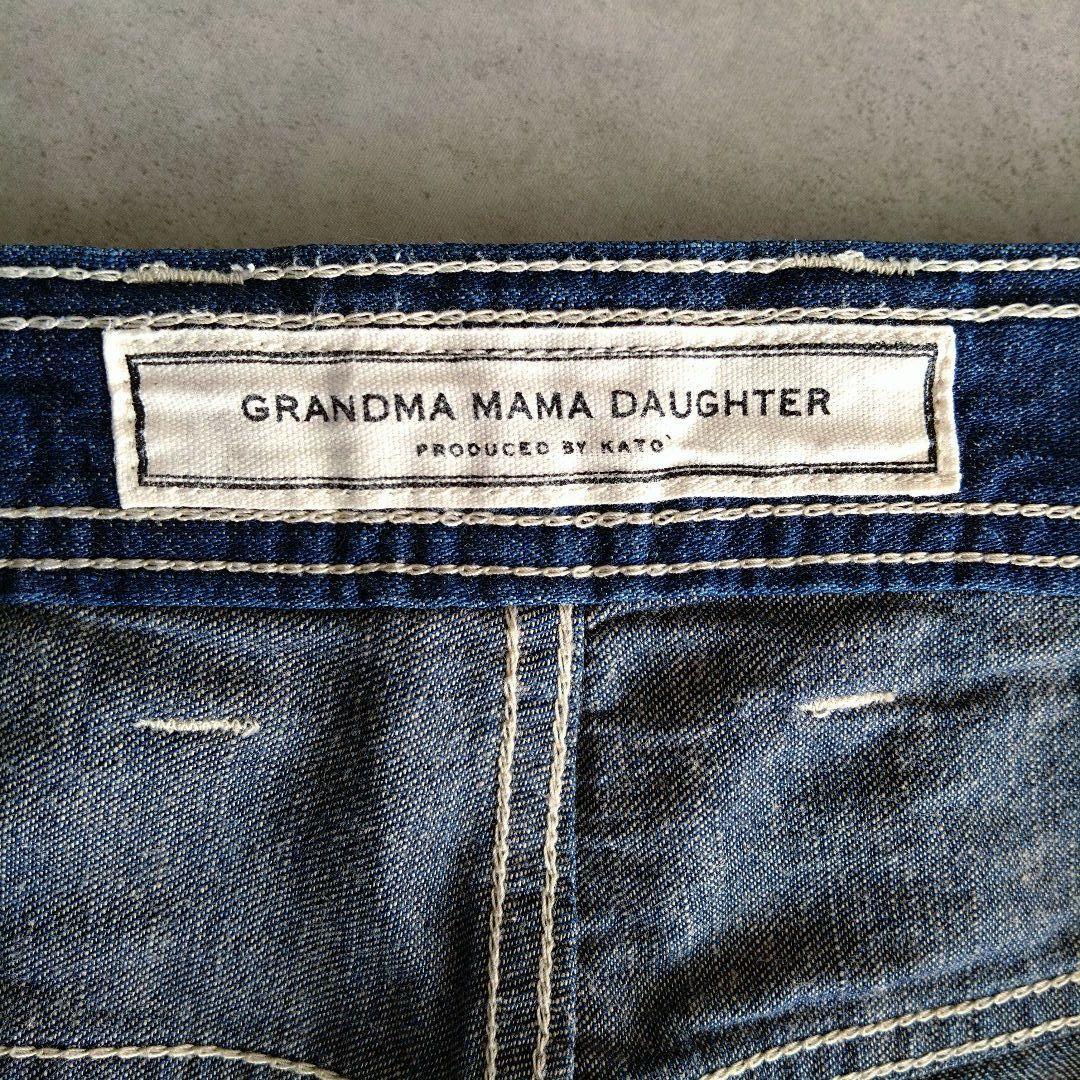 グランマ ママ ドーター サイドジップ デニムパンツ 　ワンウォッシュ ブルー