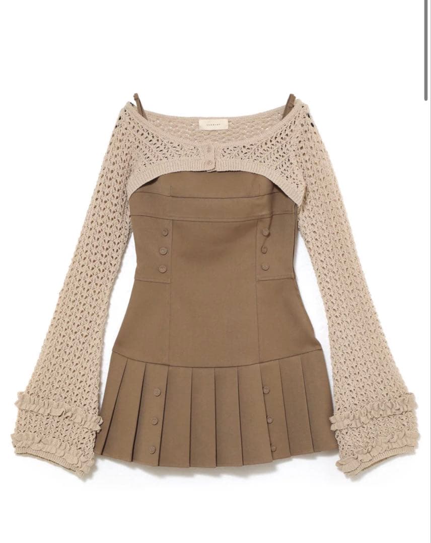 トップス Grenda pleats set mini dres andmary