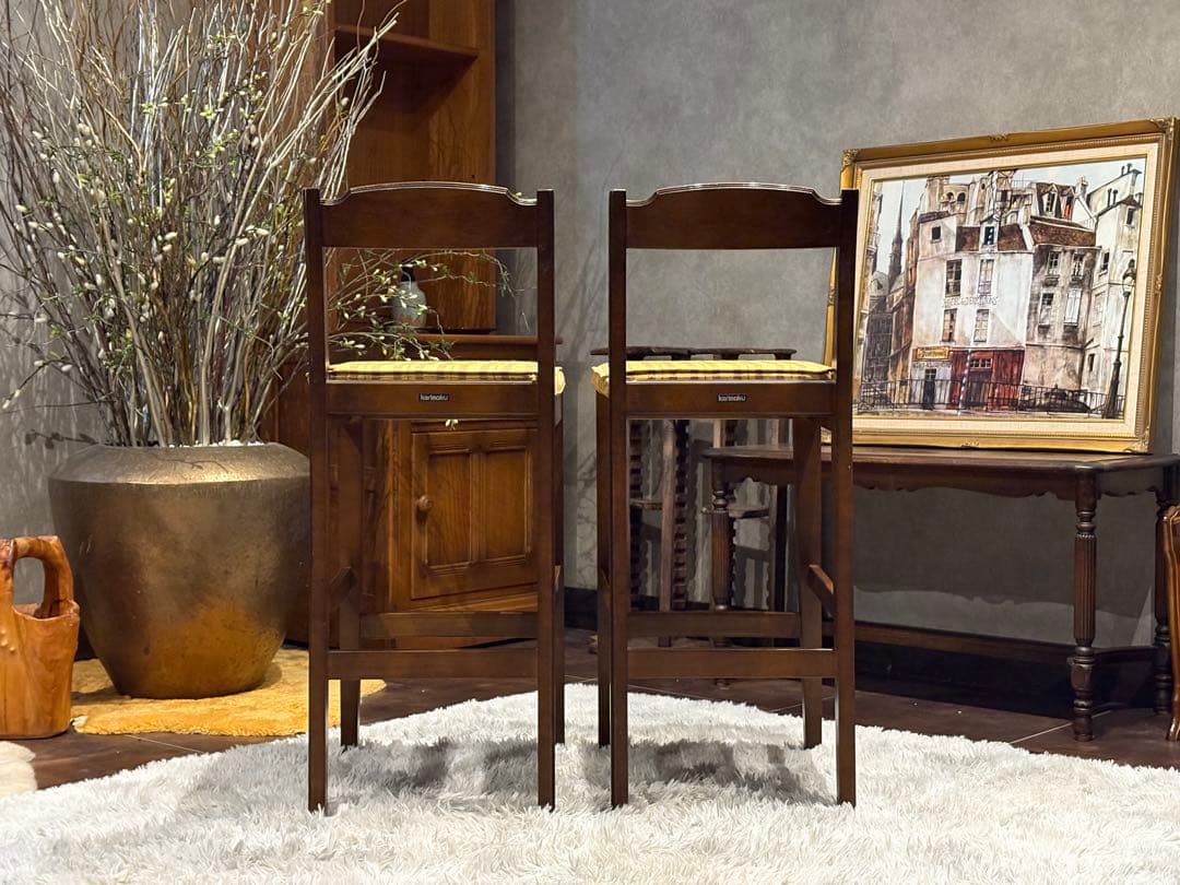 karimoku カリモク　カウンターチェア　ハイチェア　アンティーク　IZ