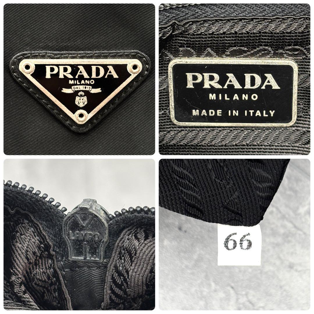プラダ　メッセンジャーバッグ　三角ロゴ　ナイロン　ブラック　白タグ　ショルダー