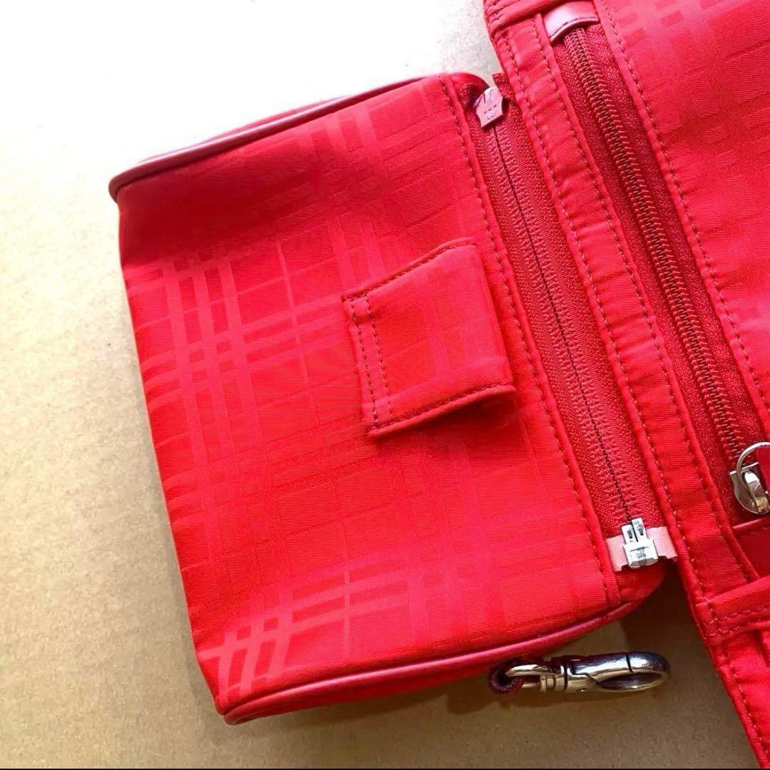 BURBERRY GOLF レッド チェック柄 ウエストポーチ ゴルフグッズ