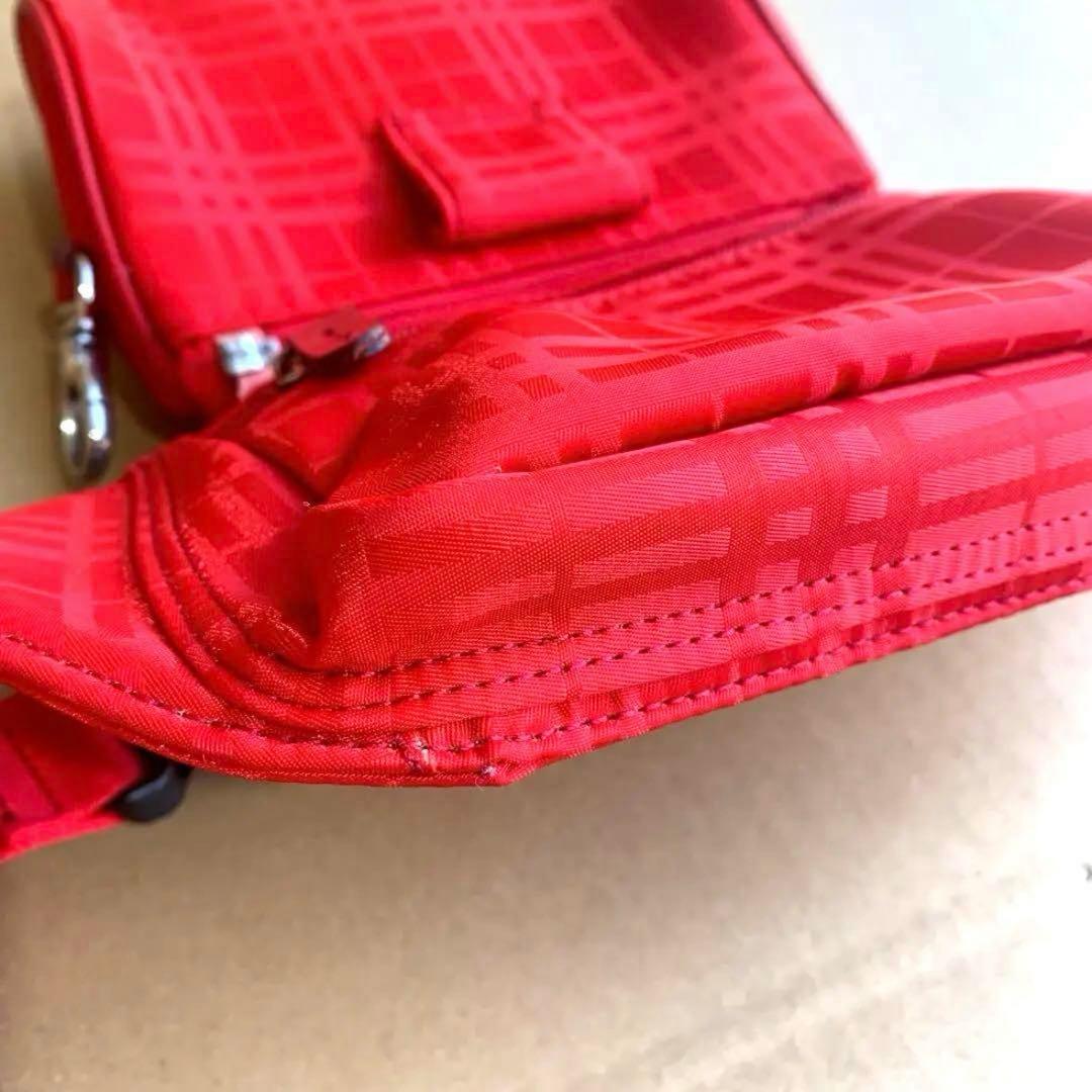 BURBERRY GOLF レッド チェック柄 ウエストポーチ ゴルフグッズ