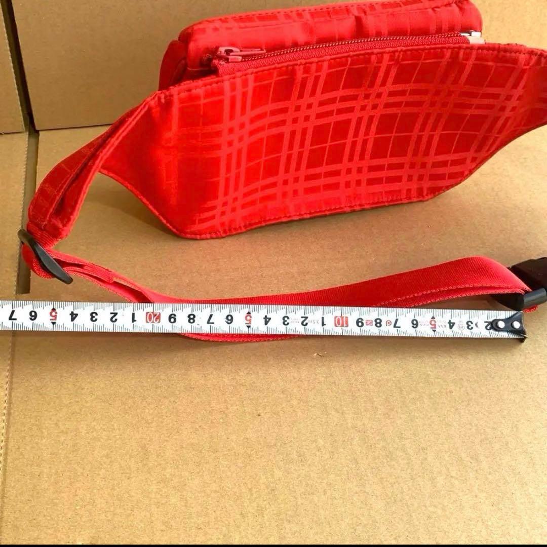 BURBERRY GOLF レッド チェック柄 ウエストポーチ ゴルフグッズ
