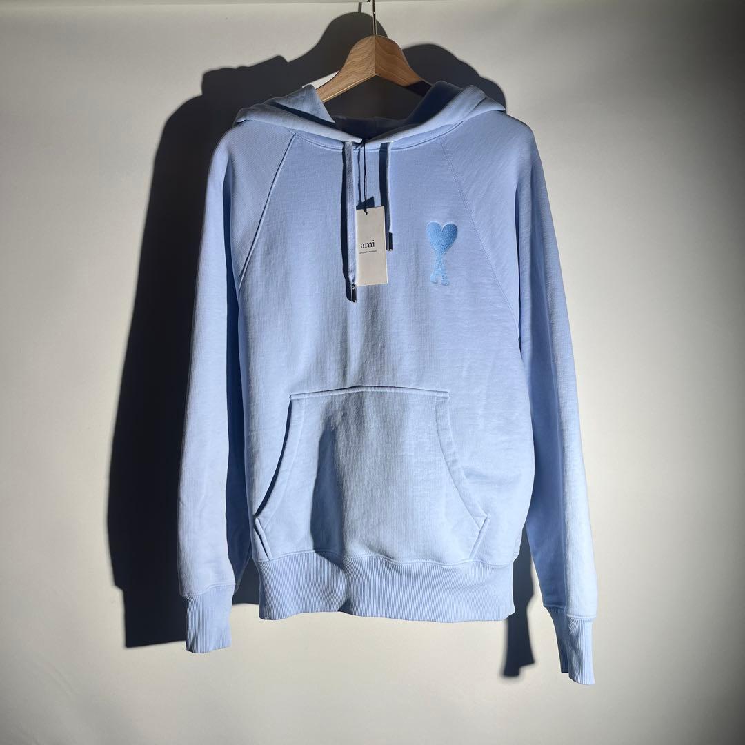 ami ライトブルー プルオーバー フーディ パーカー S
