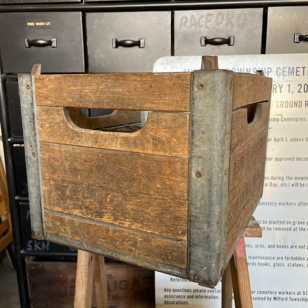 ヴィンテージ アイアンウッドボックス 木箱 ミルククレート wooden box
