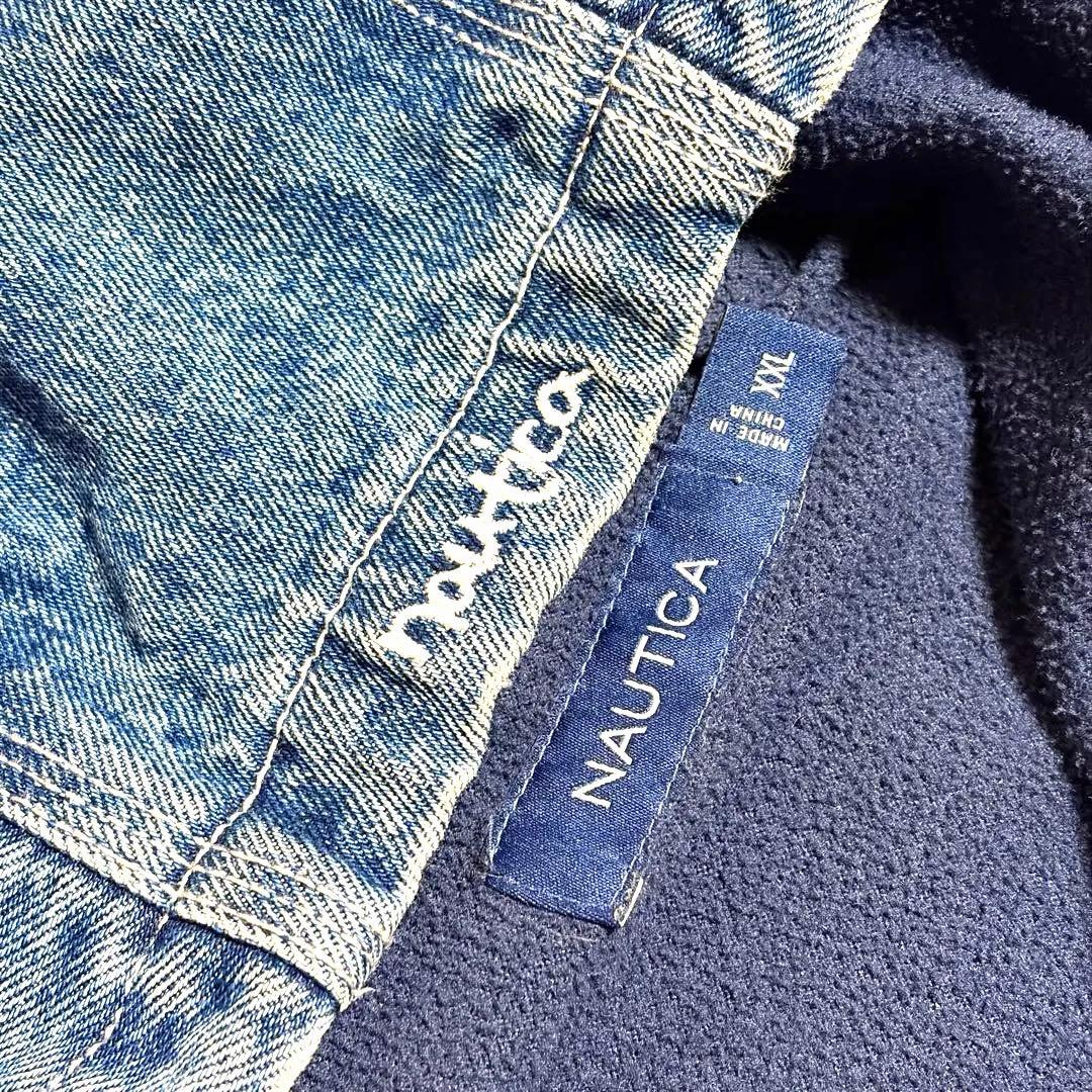 NAUTICA デニム パーカー ブルゾン フリース裏地 XXL オーバーサイズ