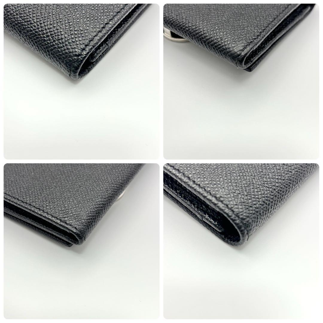 未使用級✨ブルガリ 名刺入れ カードケース ロゴクリップ グレインレザー 黒