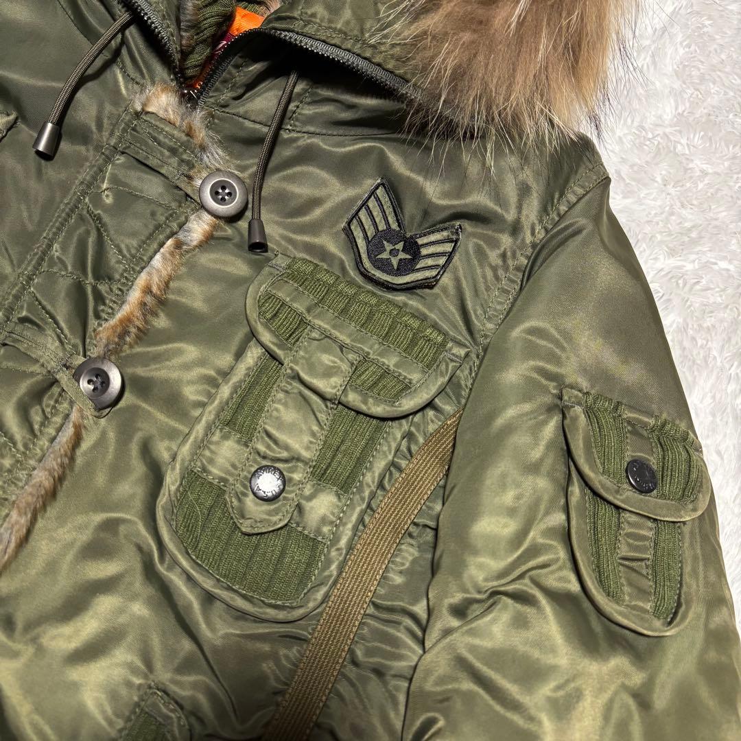 希少 美品 AVIREX N-2B ミリタリー ジャケット y2k ファー 短丈