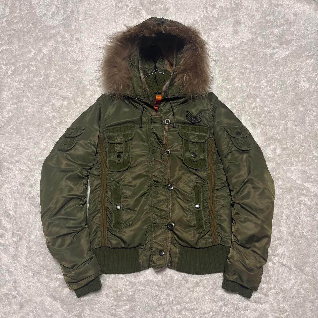 希少 美品 AVIREX N-2B ミリタリー ジャケット y2k ファー 短丈