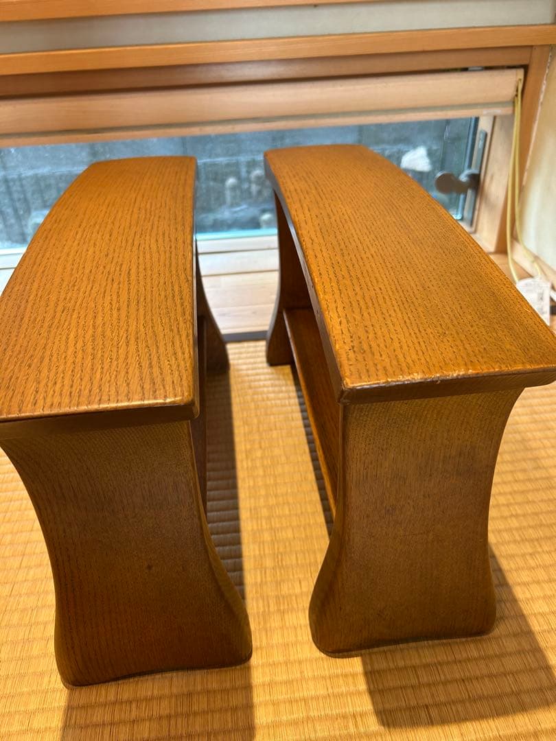 【飛騨家具】シラカワ　脇息　肘掛け　2脚（オーク材）　【オマケ】座椅子（合板材）