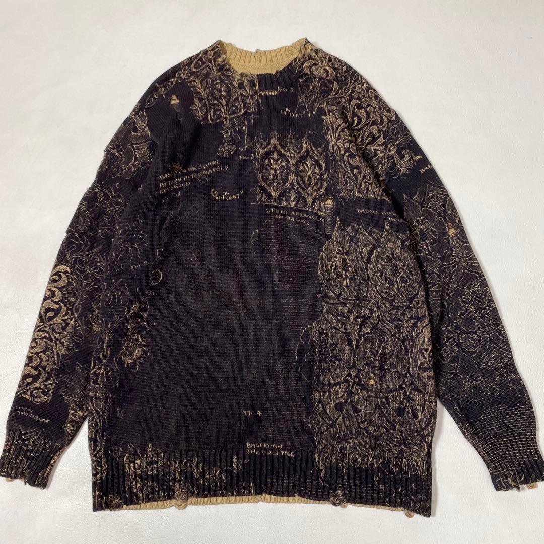 トップス UND VINTAGE LIKE HANDWRITING OVER KNIT