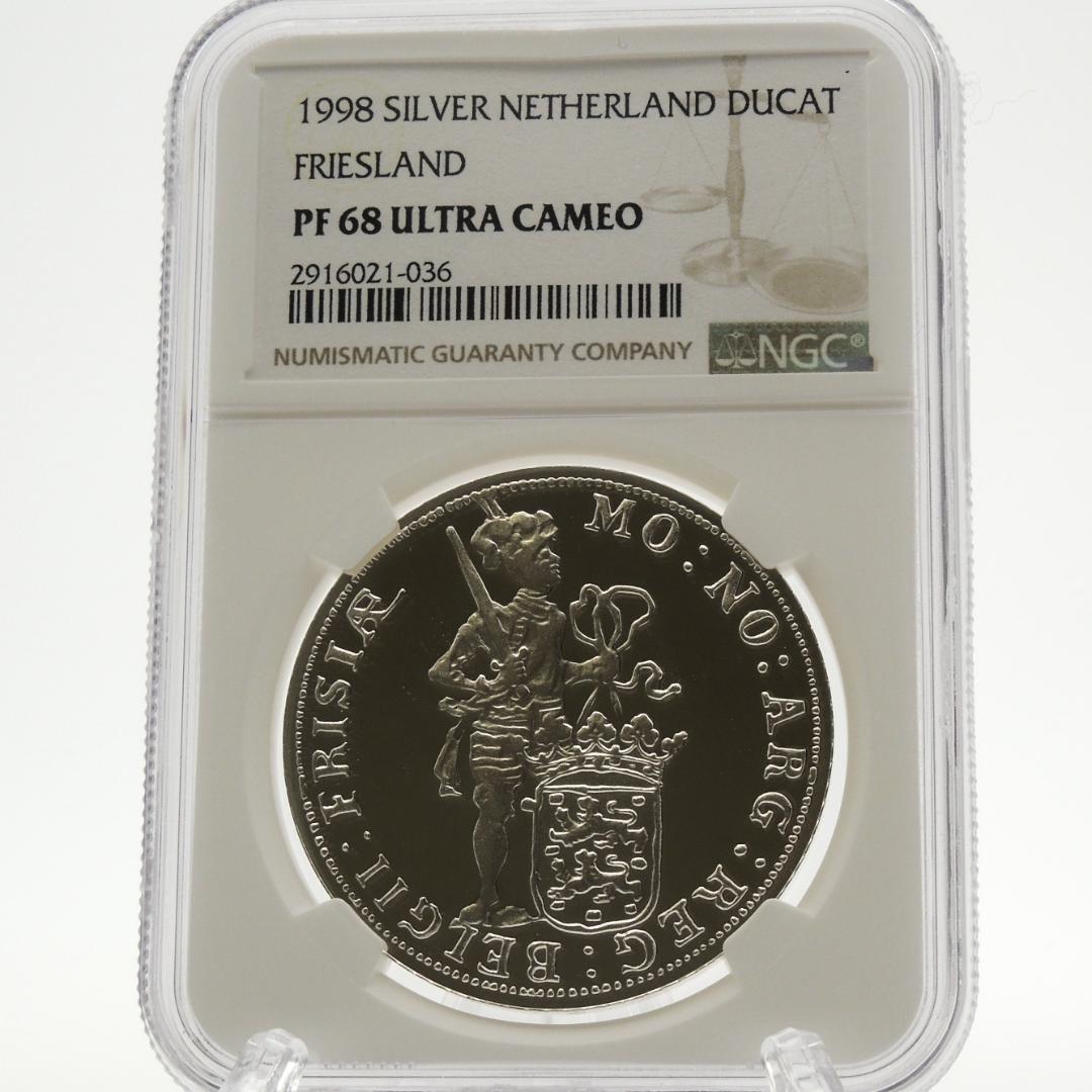 【世界に4枚】1998年 オランダ ダカット 銀貨 NGC PF68 UCAM