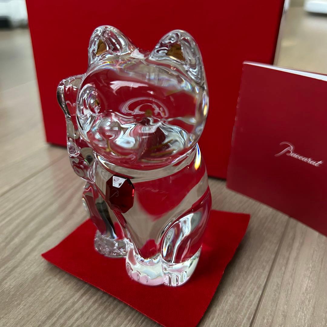 【新品】Baccarat 招き猫　バカラ　まねき猫　レッドオクトゴン