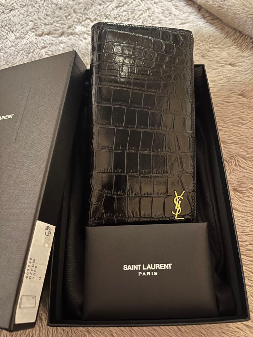 【極美品】サンローラン　クロコ型押し　長財布