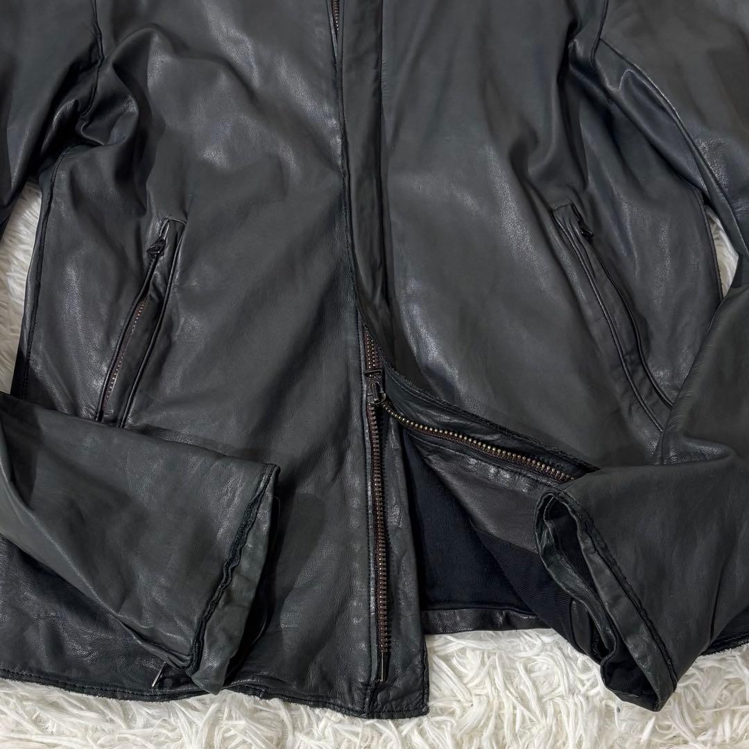 Sisii シシ ライダース ウォッシャブル レザージャケット ブラック S