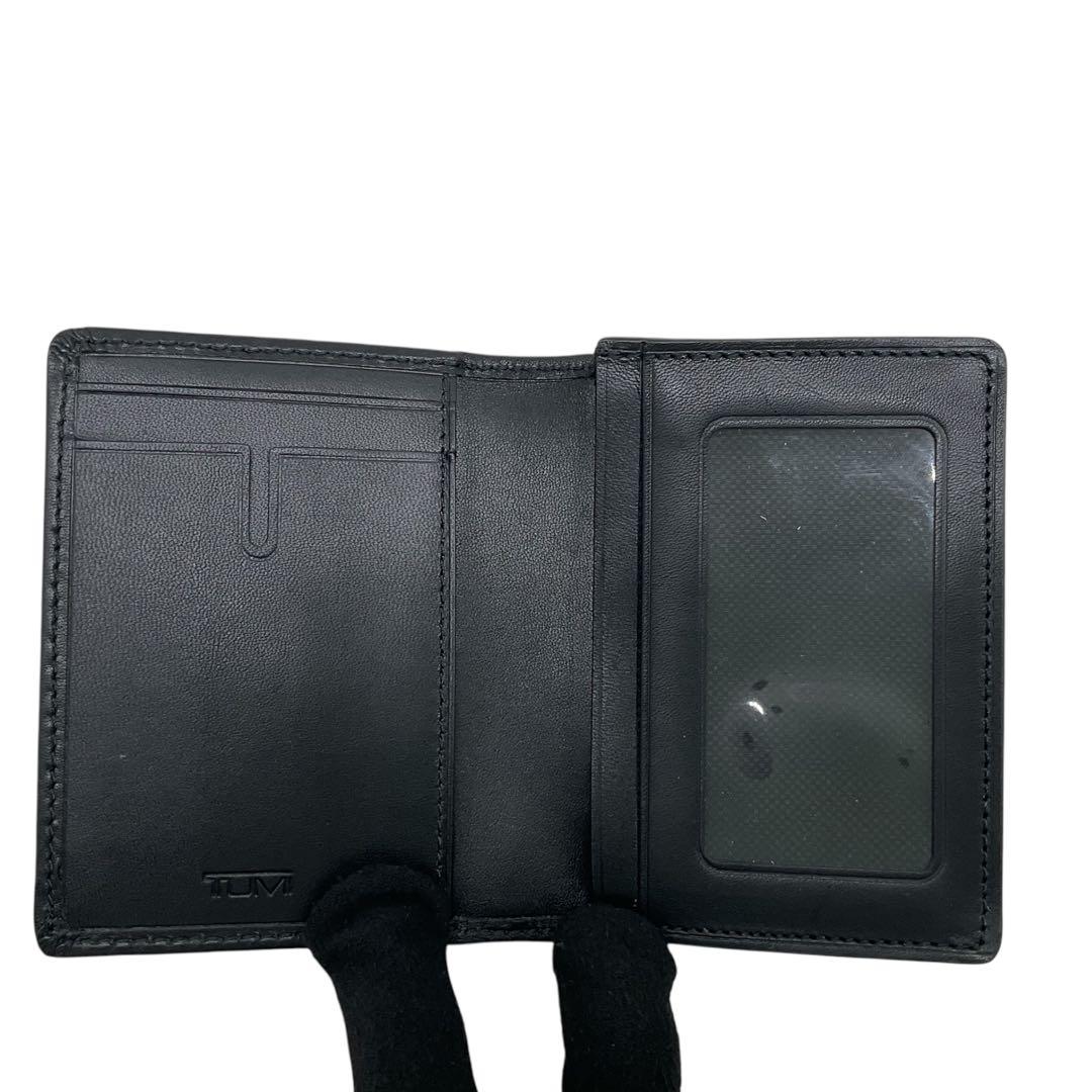 美品 TUMI トゥミ カードケース パスケース 名刺入れ ブラック レザー 黒