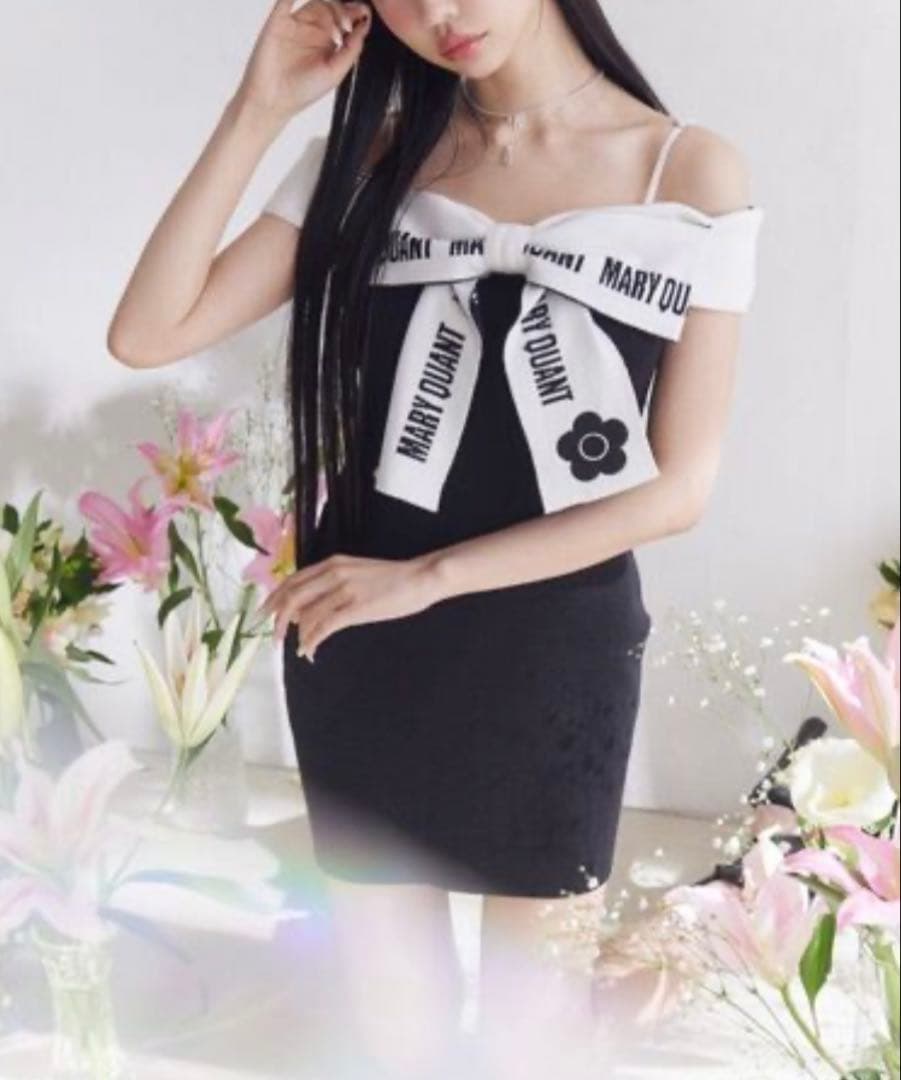 【EATME×MARY QUANT】リボンデザインニットワンピース