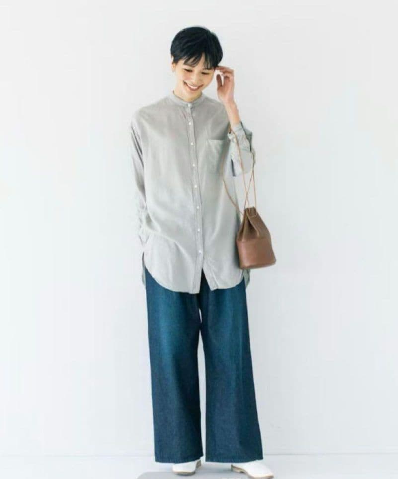 北欧暮らしの道具店 すっきり見えインタックのワイドデニム S インディゴ