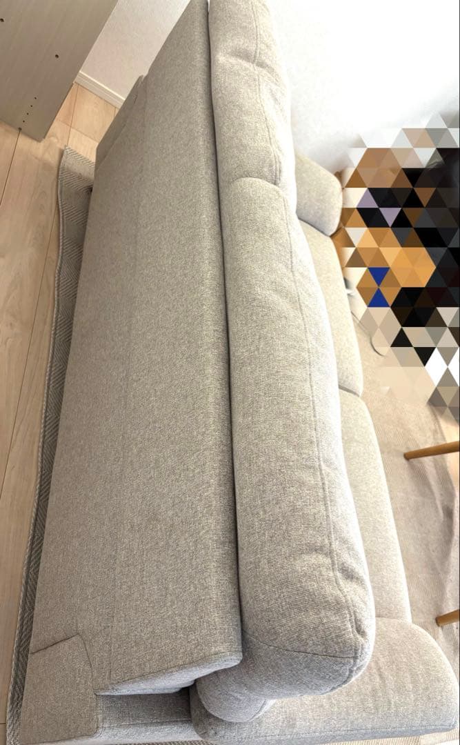 【大幅値下げ、明日まで】3人掛け布張りソファ ニトリ　MK02 KD MO モカ