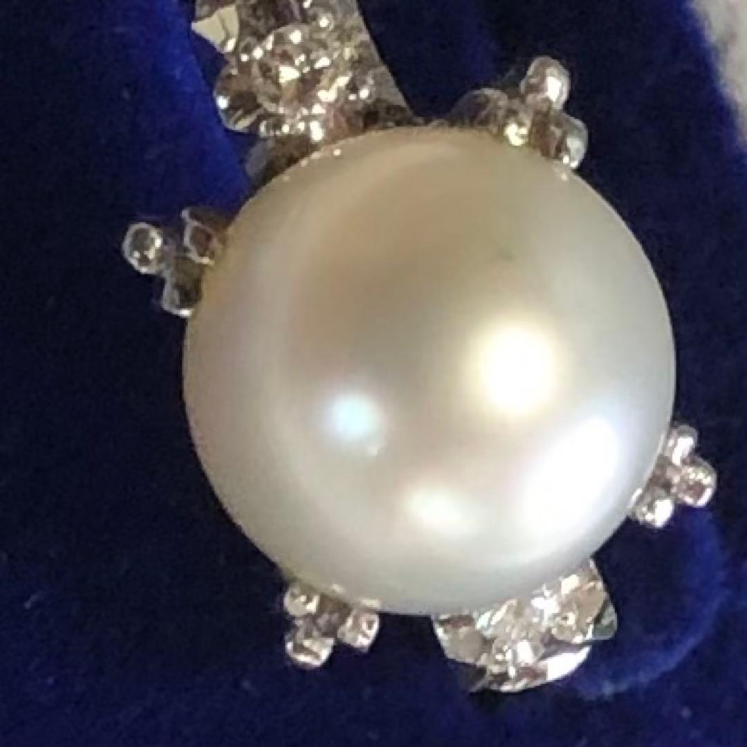 Pt900 パール 真珠 ダイヤモンド リング 指輪 9号 生前整理 プラチナ