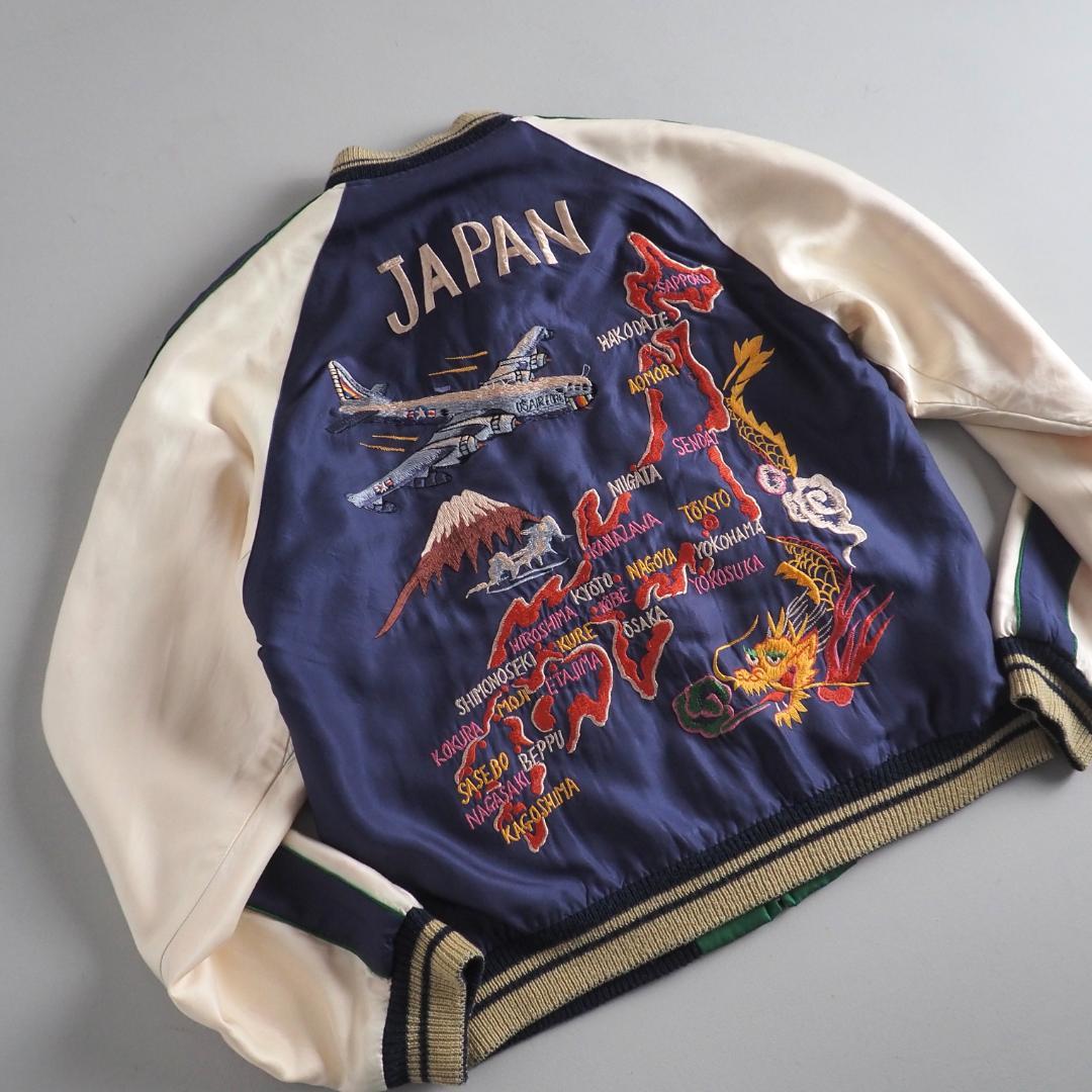 テーラー東洋　スカジャン　リバーシブルジャケット　鷹　日本地図