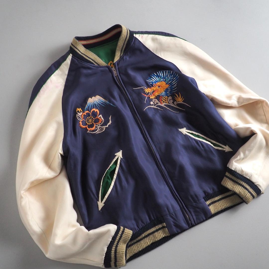 テーラー東洋　スカジャン　リバーシブルジャケット　鷹　日本地図