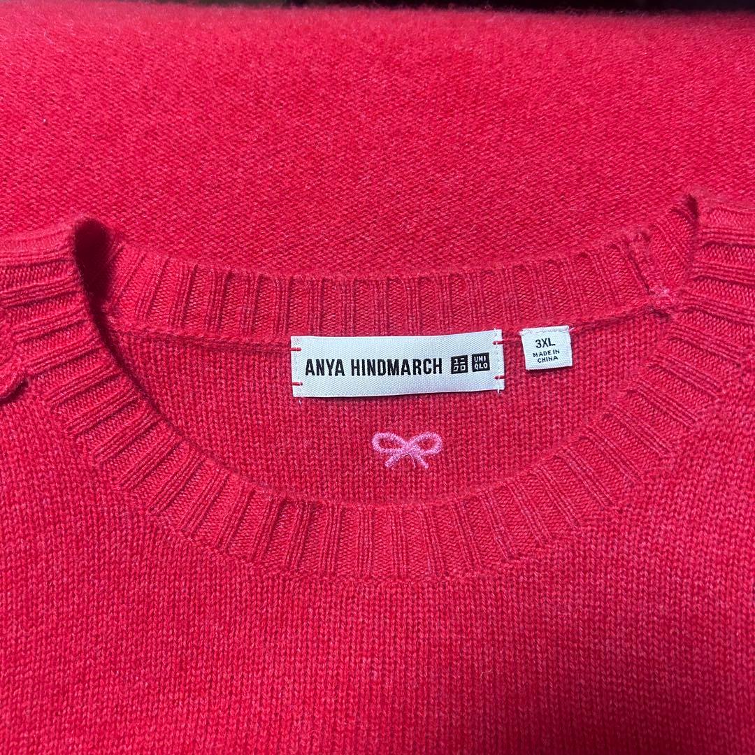 【値下げ】アニヤハインドマーチ カシミヤニット レッド 3XL ユニクロ