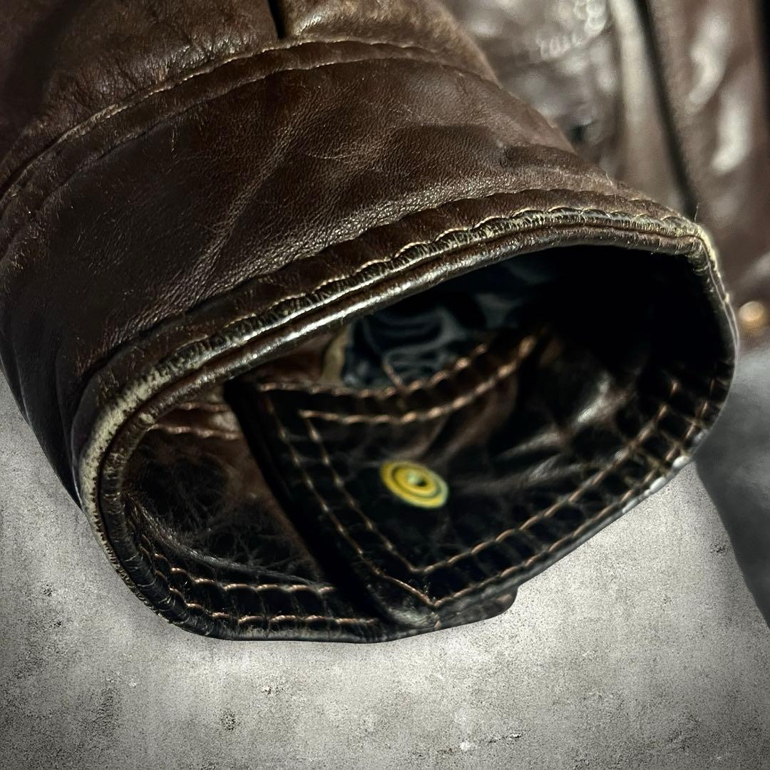 2点まとめ、ヴィンテージ A-2 フライトジャケット レザー XL相当 ブラウン