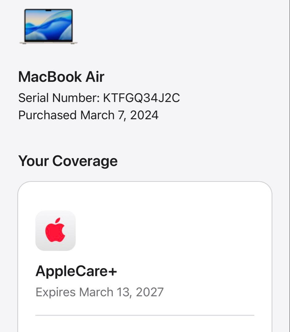 MacBook Air 13インチ M3 メモリ 16GB SSD1TB AC+