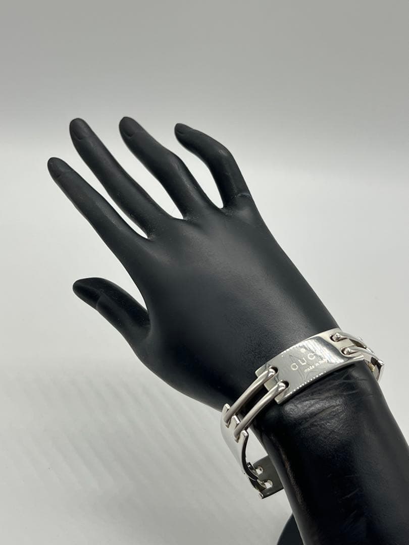 グッチ GUCCI ロゴ プレートリンク ゲート ブレスレット SV925