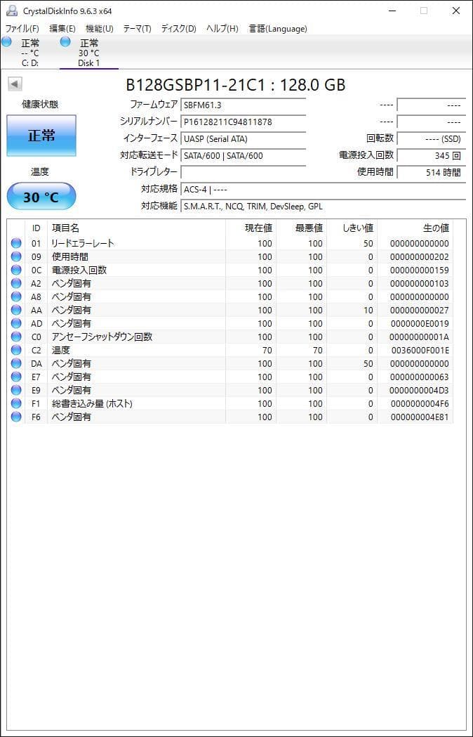 ②-WA204-ROHS SATA M.2 128GB SSD 4点